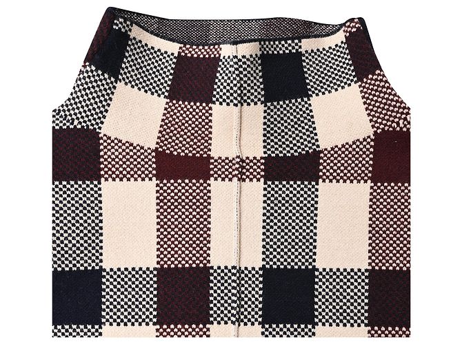 Maglione cropped a collo alto a quadri in jacquard Victoria Victoria Beckham in viscosa multicolore - vista 5