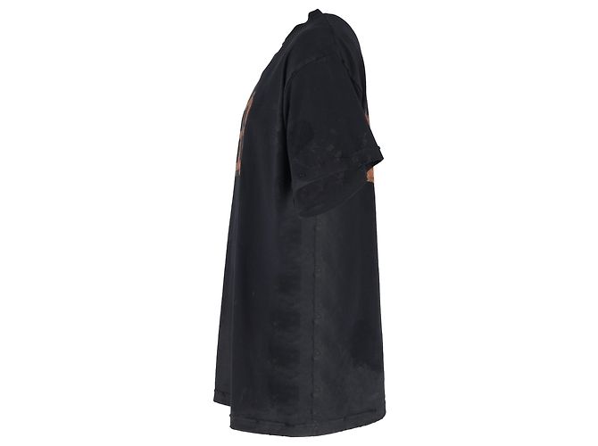 T-shirt Oversized Crypto Balenciaga in Cotone Nero - vista 2