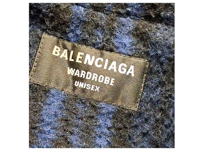 Everyday Balenciaga Check Tracksuit Jacket In Navy Blue Virgin Wool - view 4