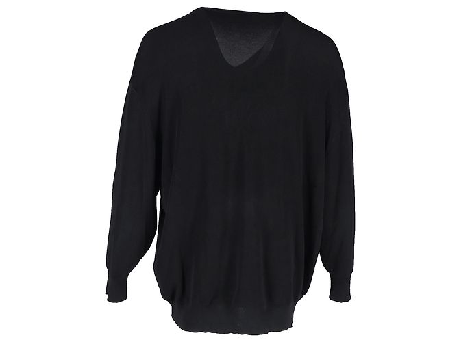 Balenciaga V-Ausschnitt Pullover aus schwarzer Viskose - Ansicht 3