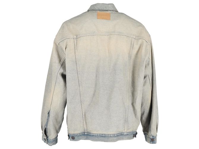 Giacca in denim lavato Balenciaga in cotone blu - vista 3