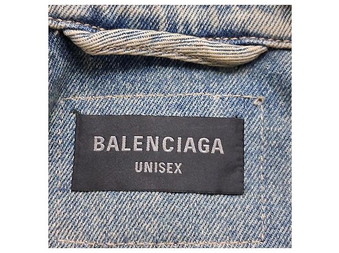 Giacca in denim lavato Balenciaga in cotone blu - vista 6