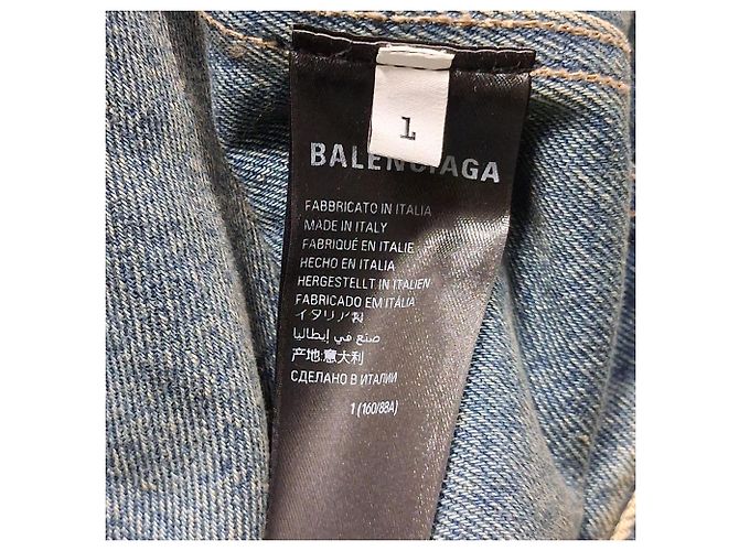 Giacca in denim lavato Balenciaga in cotone blu - vista 7