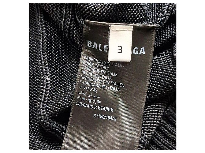 Balenciaga Oversized Rollkragenpullover aus schwarzer Seide - Ansicht 6