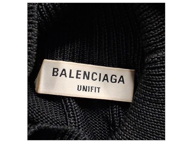 Balenciaga Oversized Rollkragenpullover aus schwarzer Seide - Ansicht 7