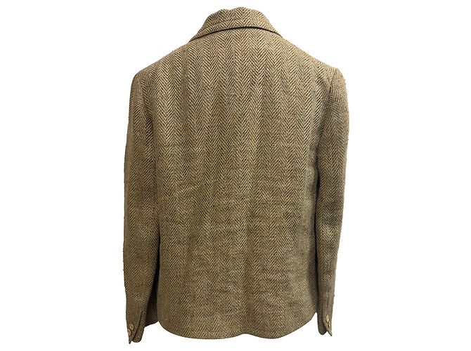 Blazer de lino marrón en espiga Ralph Lauren Castaño Roja - vista 3