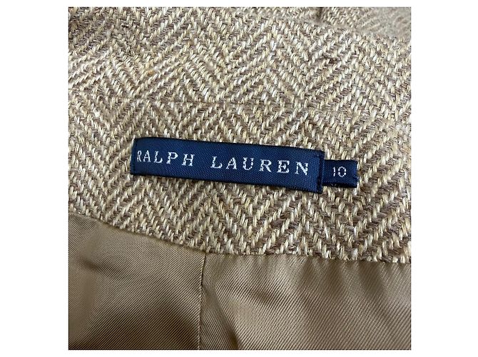 Blazer de lino marrón en espiga Ralph Lauren Castaño Roja - vista 4