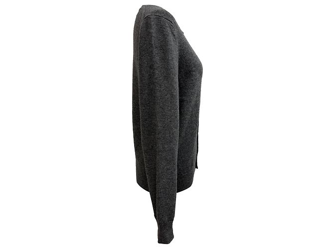 Comme Des Garcons Grau Woll-Cardigan mit Herz-Logo-Patch von Comme Des Garçons Play - Ansicht 2