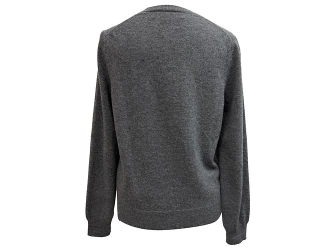 Comme Des Garcons Grau Woll-Cardigan mit Herz-Logo-Patch von Comme Des Garçons Play - Ansicht 3
