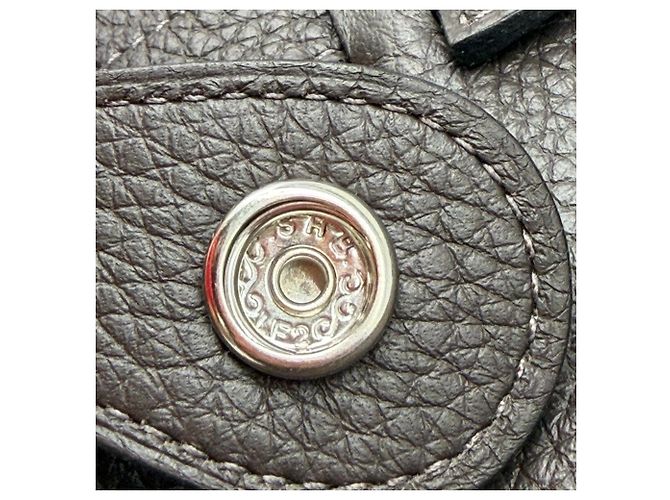 Borsa a Spalla Hermès Evelyn III 29 in Pelle Clemence Marrone Grigio - vista 14