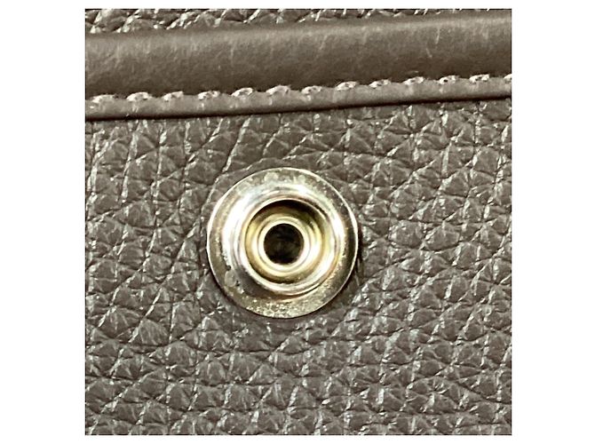 Borsa a Spalla Hermès Evelyn III 29 in Pelle Clemence Marrone Grigio - vista 16
