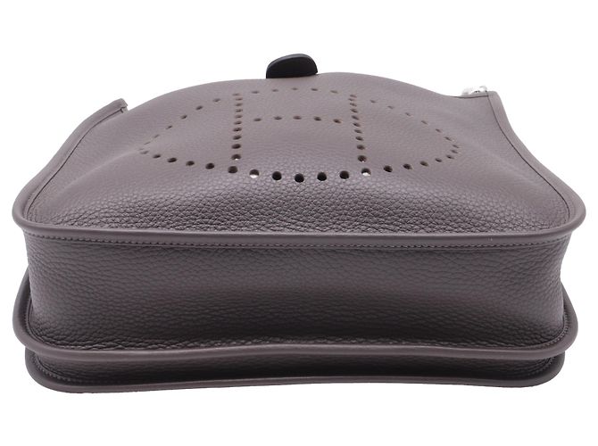 Borsa a Spalla Hermès Evelyn III 29 in Pelle Clemence Marrone Grigio - vista 5
