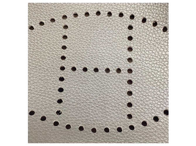 Borsa a Spalla Hermès Evelyn III 29 in Pelle Clemence Marrone Grigio - vista 7