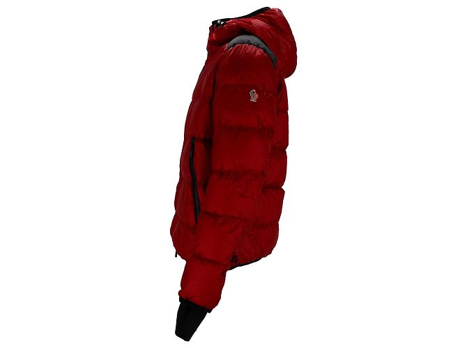 Giacca da sci con cappuccio Moncler Grenoble Hintertux in poliamide bordeaux Rosso Bordò - vista 3