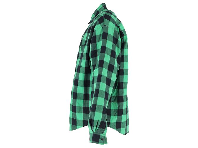 Camisa acolchoada xadrez Buffalo da Balenciaga em algodão verde - vista 2