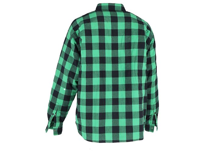 Camisa acolchoada xadrez Buffalo da Balenciaga em algodão verde - vista 3