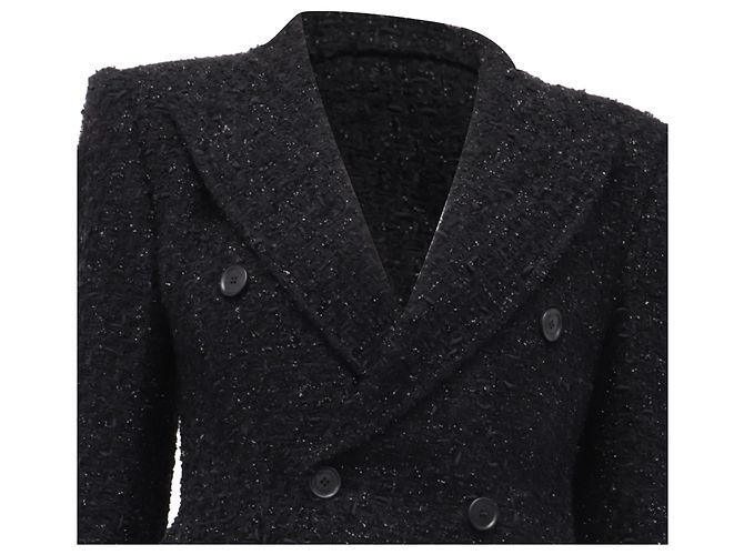 Blazer Hourglass de Tweed Balenciaga en Algodón Negro - vista 2