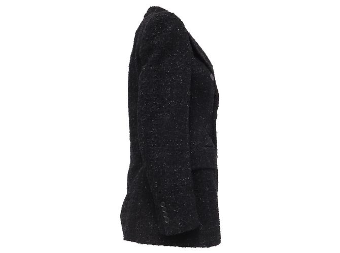 Blazer Hourglass de Tweed Balenciaga en Algodón Negro - vista 3