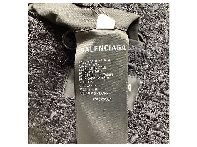 Blazer Hourglass de Tweed Balenciaga en Algodón Negro - vista 6