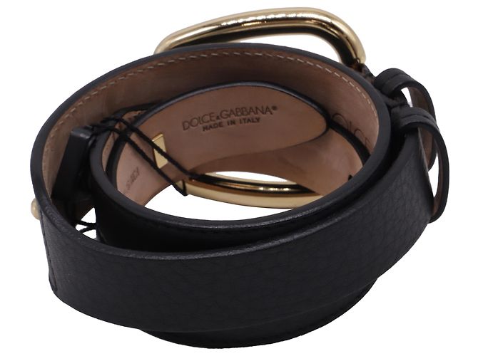 Cinturón con hebilla Dolce & Gabbana en cuero negro - vista 3