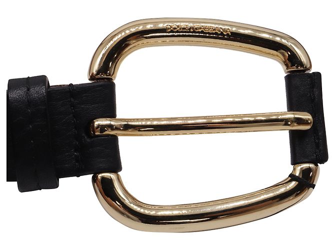 Cinturón con hebilla Dolce & Gabbana en cuero negro - vista 6