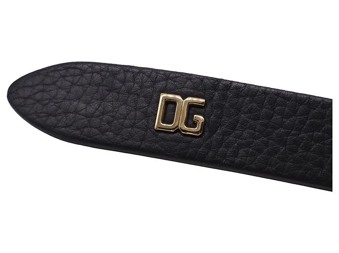 Cinturón con hebilla Dolce & Gabbana en cuero negro - vista 7