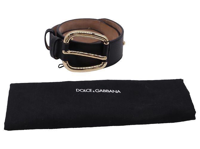 Cinturón con hebilla Dolce & Gabbana en cuero negro - vista 8