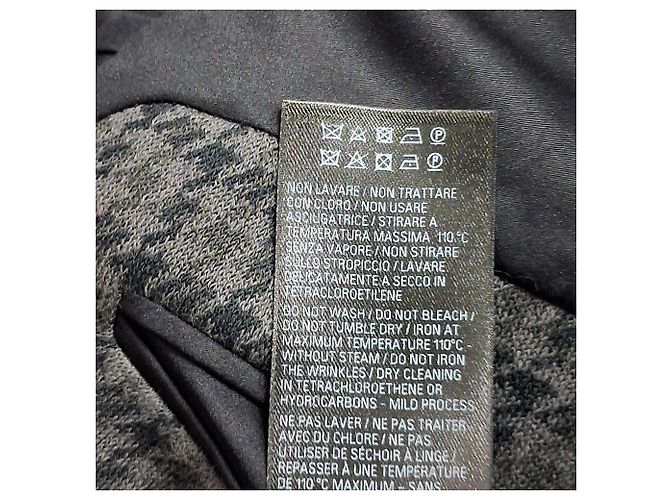 Balenciaga Oversized Houndstooth Coat in Grey Polyester - view 4