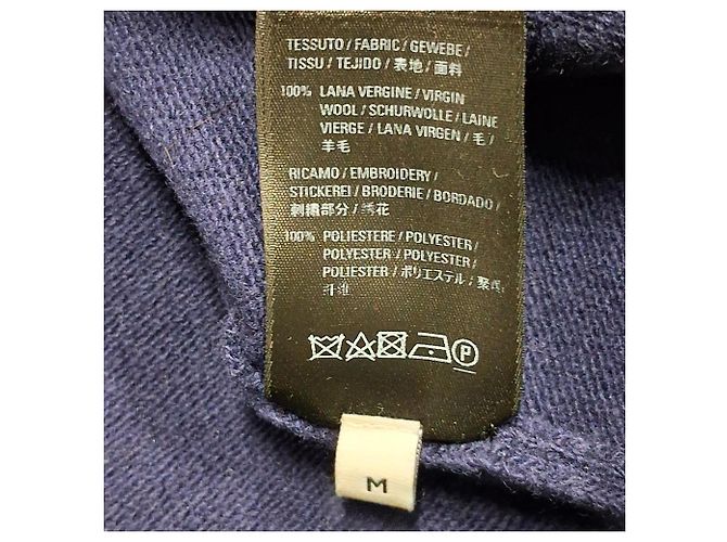 Navyblauer Wollpullover mit Balenciaga-Logo-Stickerei Marineblau - Ansicht 5