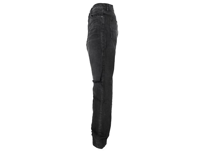 Jeans dritti strappati Amiri in cotone nero - vista 2