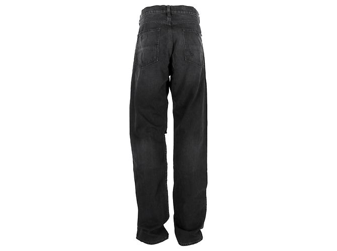 Jeans dritti strappati Amiri in cotone nero - vista 3
