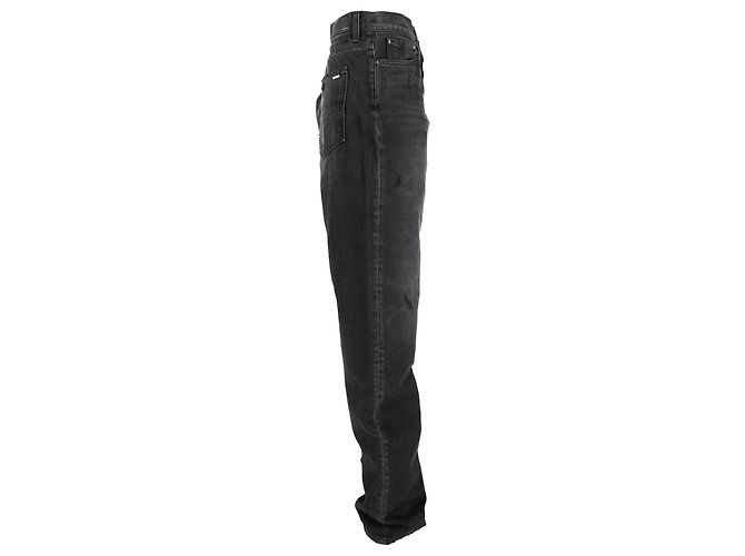 Jeans dritti strappati Amiri in cotone nero - vista 4