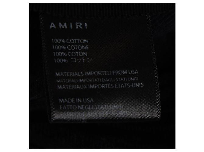 Jeans dritti strappati Amiri in cotone nero - vista 9