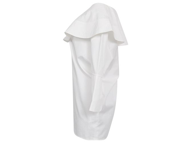Victoria Victoria Beckham Off-Shoulder Rüschbluse aus weißer Baumwolle Roh - Ansicht 2