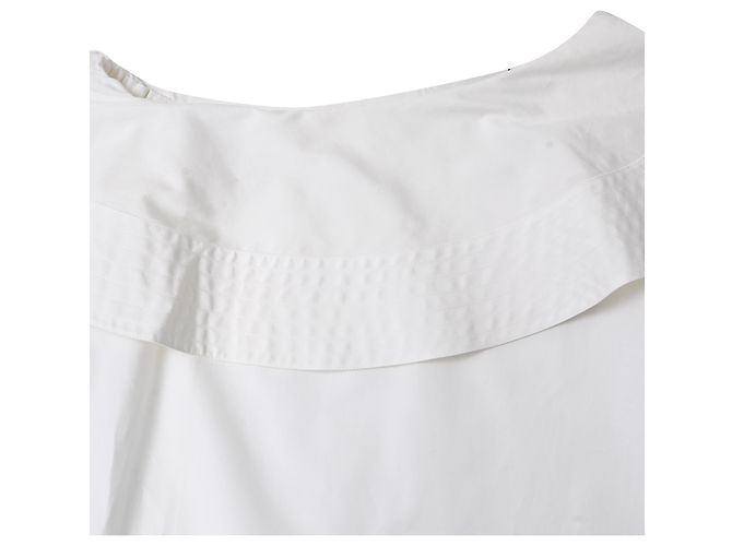 Victoria Victoria Beckham Off-Shoulder Rüschbluse aus weißer Baumwolle Roh - Ansicht 4