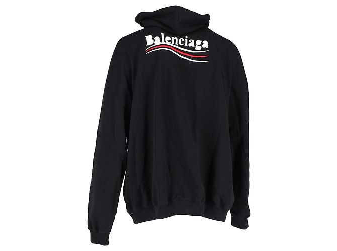 Balenciaga Political Campaign Hoodie aus schwarzer Baumwolle - Ansicht 3