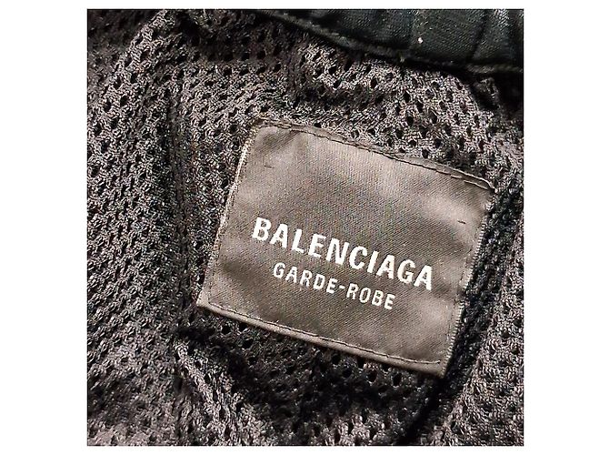 Pantaloni da jogging con cordino Balenciaga in poliestere blu navy - vista 3