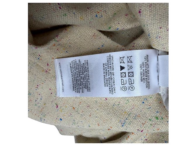 Falda midi plisada de seda beige adornada de Victoria Beckham - vista 4