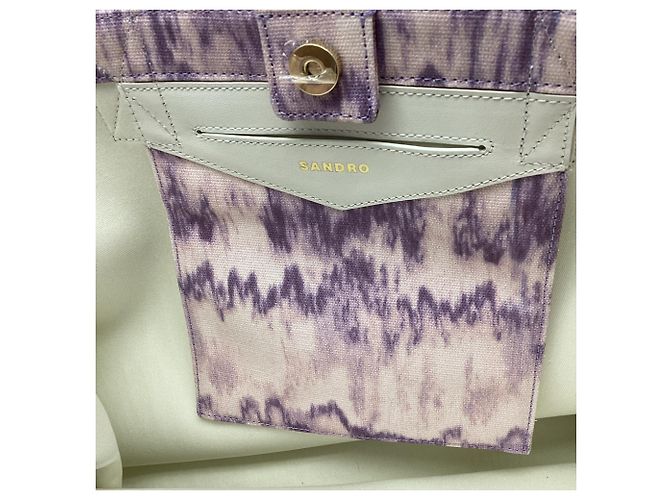Borsa tote tie-dye Kasbah Sandro in cotone viola Porpora - vista 11