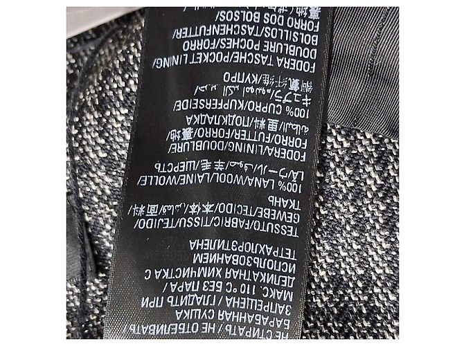 Grau kariertes Woll-Doppelreiher-Mantel von Balenciaga, lockere Passform - Ansicht 4