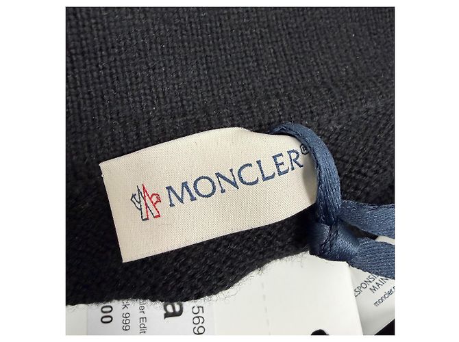 Moncler Halb-Zip Polo-Pullover aus schwarzer Schurwolle - Ansicht 4