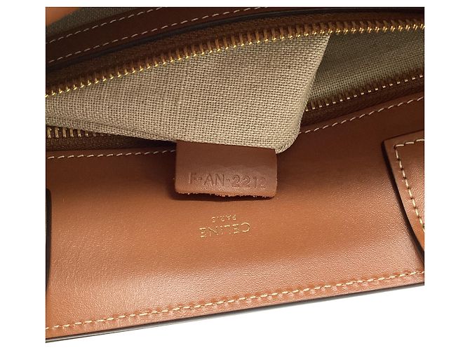 Céline Borsa tote verticale Celine Small Cabas logo in tela marrone Rosso - vista 6