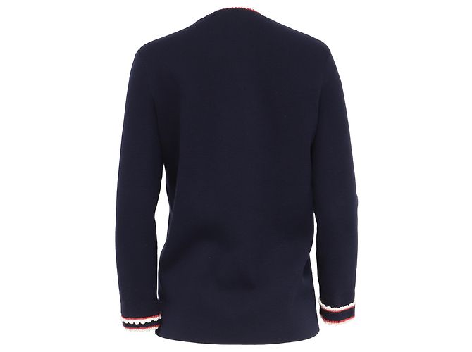 Maje Moulinette Cardigan mit Kontrastbesatz aus navyblauer Baumwolle Marineblau - Ansicht 4