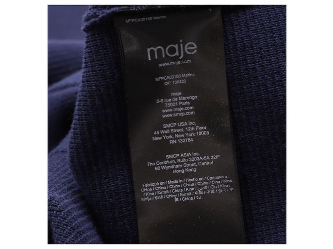 Maje Moulinette Cardigan mit Kontrastbesatz aus navyblauer Baumwolle Marineblau - Ansicht 6