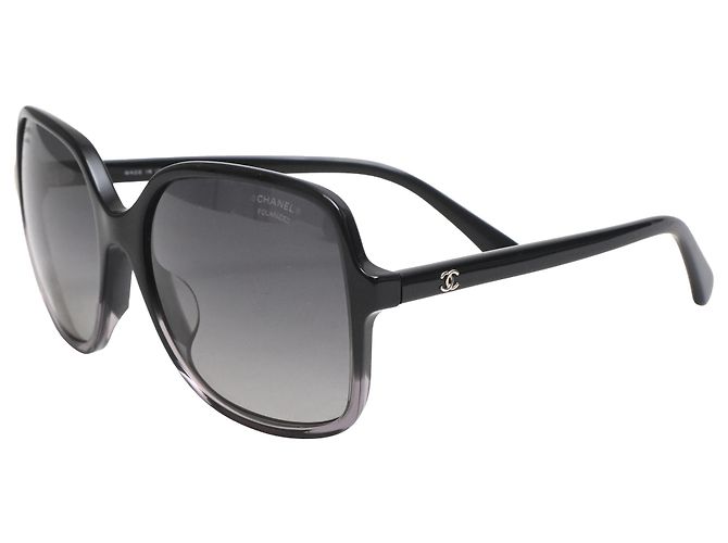 Timeless Occhiali da sole oversize degradé Chanel in acetato nero - vista 4