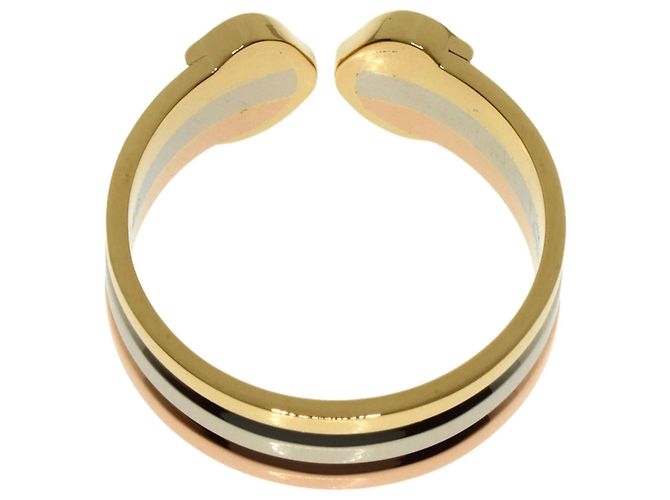 Anello Cartier 2C in oro giallo bianco e rosa 18K - vista 4