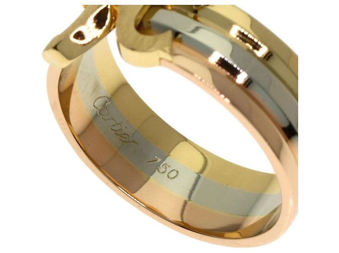 Anello Cartier 2C in oro giallo bianco e rosa 18K - vista 5