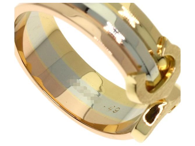 Anello Cartier 2C in oro giallo bianco e rosa 18K - vista 6