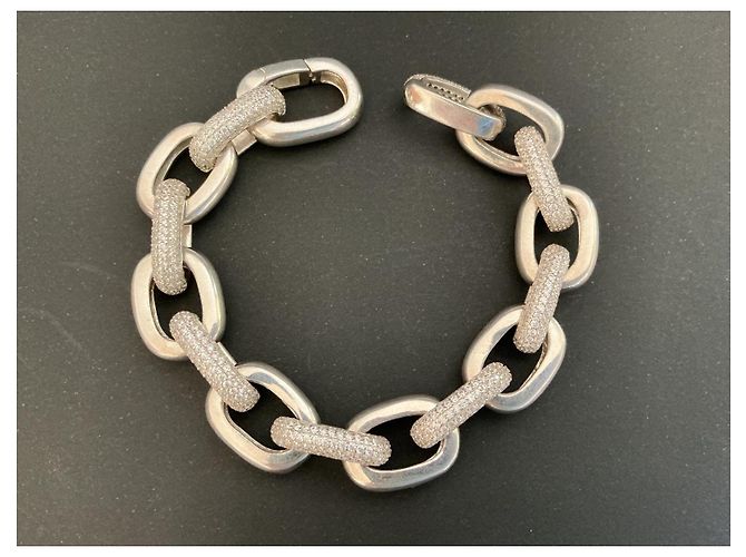 Autre Marque Bracciale in argento sterling con mini diamanti - vista 2