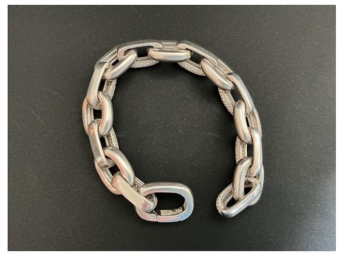 Autre Marque Bracciale in argento sterling con mini diamanti - vista 3